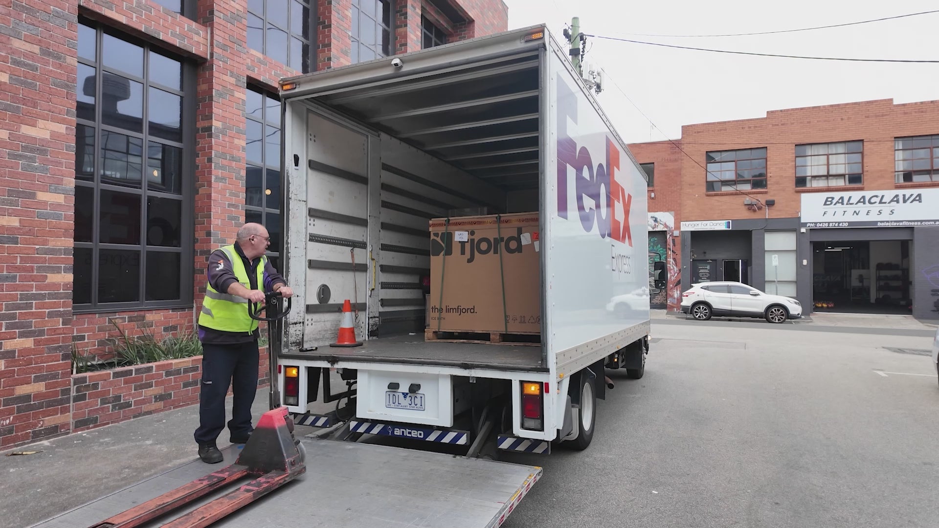 Load video: <p>Your Fjord product will arrive securely packed on a pallet via kerbside delivery.</p><p>Before delivery day, review the installation guide provided by our team so your site, access and trades are ready.</p><p>We’ll be available throughout the process should you need any support.</p><p>Once everything is in place, your cold therapy ritual can begin.</p>